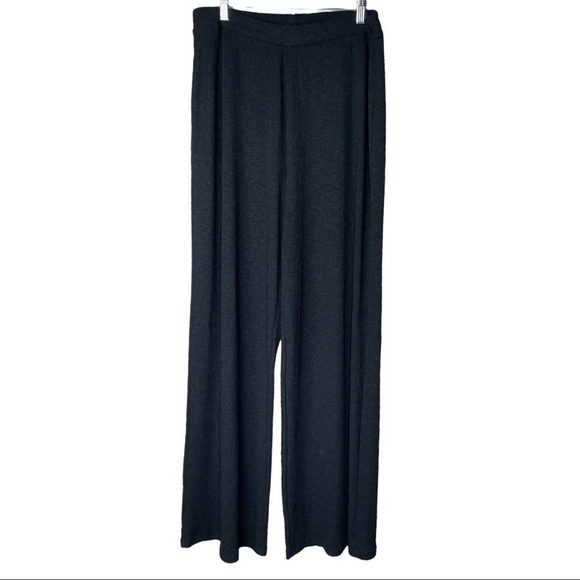 Zara Soft knit semi Sheer pull on wide leg black pants size XL extra large VGUC - Picture 12 of 16